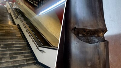 El Metro dio a conocer el largo proceso para reponer la banda de una escalera eléctrica que fue dañada