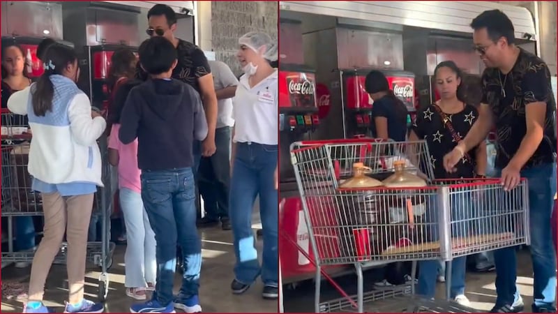 VIDEO: Captan a hombre rellenando 2 garrafones con refresco de las máquinas de Costco