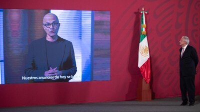 Durante la conferencia de prensa del presidente se anunció la inversión por parte de Microsoft