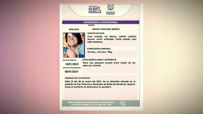 Wendy lleva desaparecida 10 días
