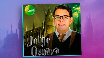 Jorge Osnaya se viste como Harry Potter para su campaña.