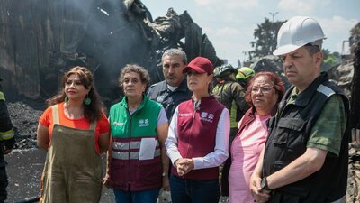 Esta tarde realizó un recorrido en la Central de Abasto, tras el incendio