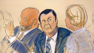 Joaquín 'el Chapo' Guzmán durante una de las audiencias de su juicio en EU