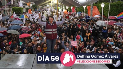 Delfina Gómez, la candidata de Morena, concluyó su campaña en Texcoco