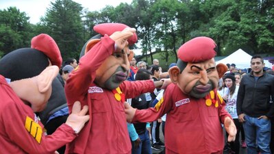 Las botargas que acudieron a un evento de Morena en Veracruz