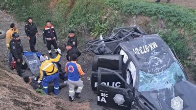 Los uniformados tuvieron que ser trasladados al hospital a bordo de un helicóptero de la SSC