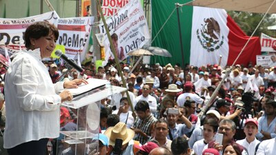 La candidata de Morena tuvo su cierre de campaña en Neza