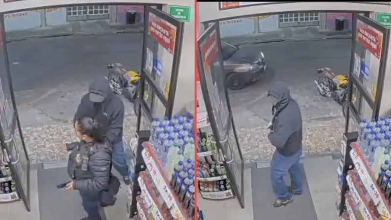 VIDEO: Sujeto asalta a mujer policía en Oxxo de Iztapalapa; le roba su arma de cargo