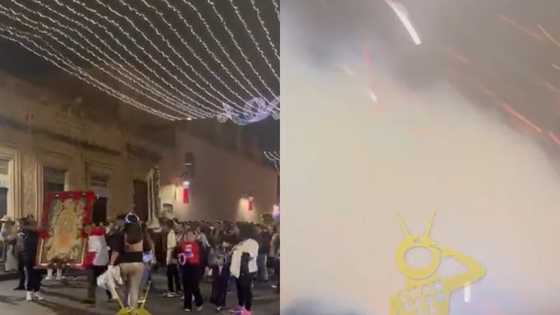 VIDEO: Captan momento en que pirotecnia explota durante procesión en honor a la Guadalupana