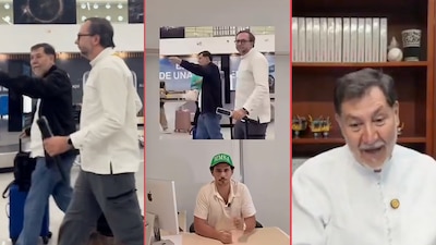 “¡Corrupto!”: increpan a Noroña en AICM y exhibe al hermano de una de las jóvenes en redes