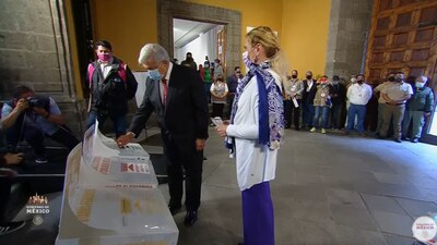 El presidente emitió su voto dentro de Palacio Nacional