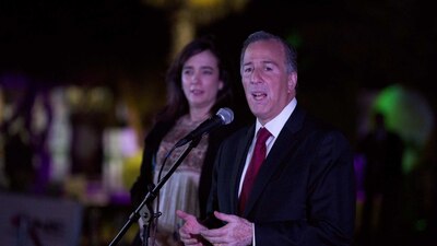 José Antonio Meade durante una declaración a medios al terminar el debate