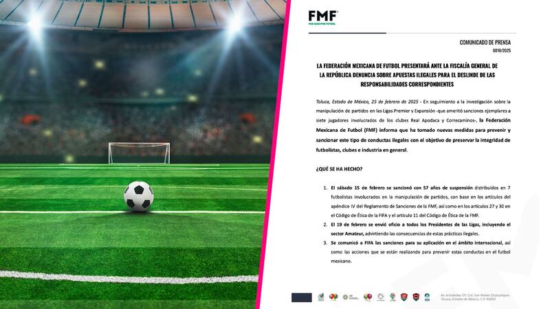FMF denunciará ante la FGR el amaño de partidos por apuestas ilegales