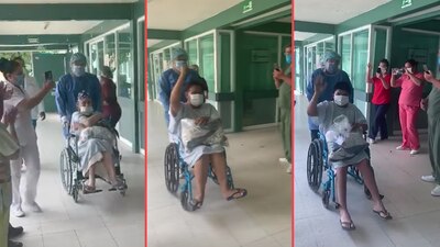 Personal médico de un hospital en Cuautitlán se despidieron con porras de los pacientes que han vencido al COVID-19