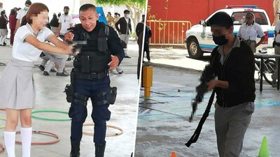 Los estudiantes empuñaron armas por indicación de la policía