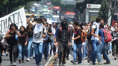 El pasado 3 de septiembre una marcha de estudiantes en CU fue atacada por porros