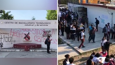 Los alumnos llenaron los muros de esta institución educativa con pancartas de acusaciones de acoso