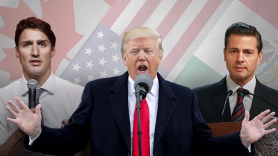 Los tres "amigos" verán cambios a iniciativa del presidente Trump (centro)