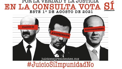 Carros con canciones que invitan a votar ‘Sí' en la consulta para enjuiciar a expresidentes