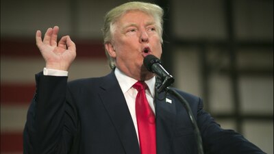 Donald Trump durante un acto de campaña