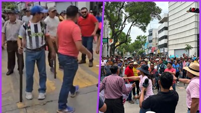 Maestros de la CNTE y manifestantes de la Marea Rosa se enfrentaron a golpes