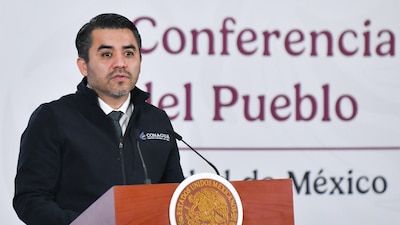 CIUDAD DE MÉXICO, 14MAYO2026.- Efraín Morales López, director de la Comisión Nacional del Agua (CONAGUA), durante la conferencia matutina realizada en Palacio Nacional.
FOTO: MARIO JASSO/CUARTOSCURO.COM